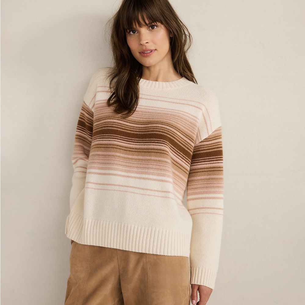 Haven Well Within Cashmere Ombre Stripe Crewneck Sweater